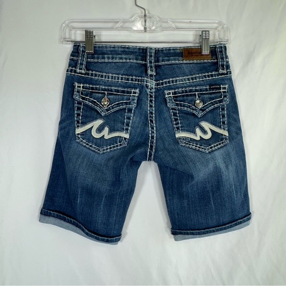 Anoname Heavy Stitch Rhinestone Bling Heidi Bermuda Shorts - Picture 3 of 8